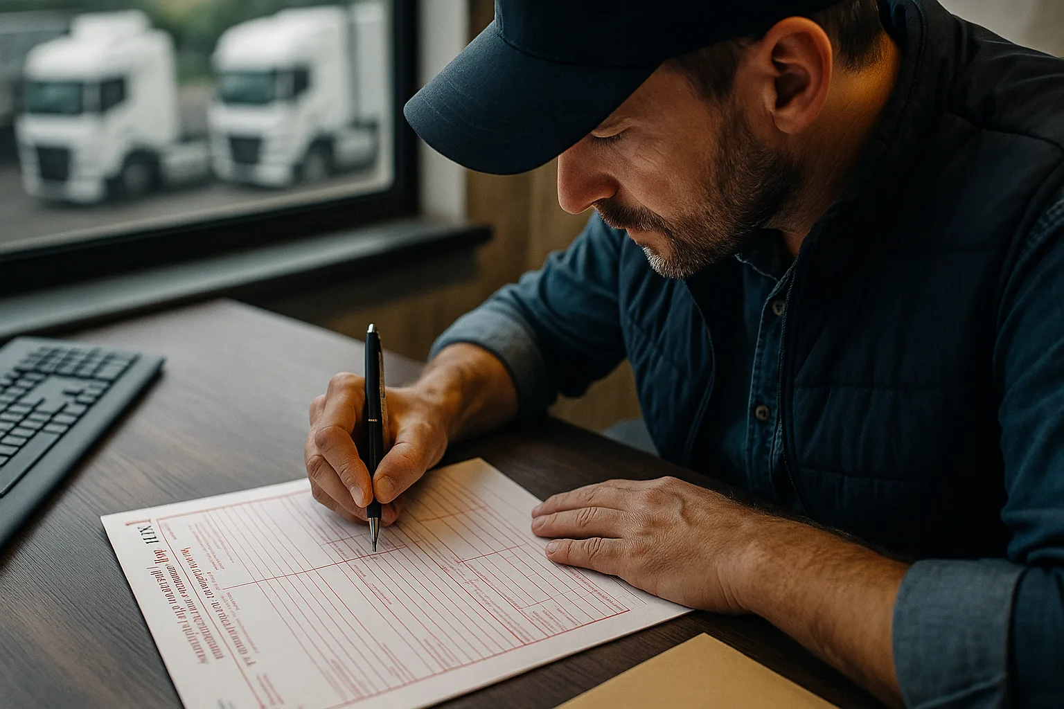 Vodič vypĺňa CMR pri stole – lifestyle 16:9