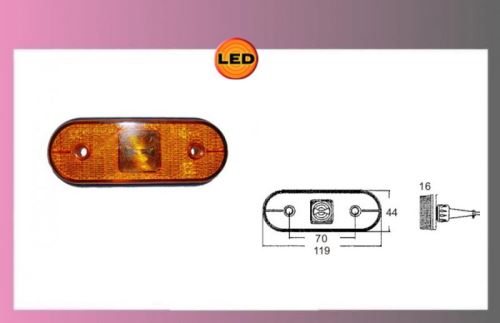 LED UNIPOINT oranž.24V/1.3W-