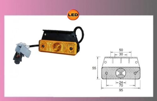 LED-FLATPOINT oranž.24V/1,3W držiak + kábel