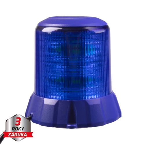 Robustný modrý LED maják, modrý hliník, 96W, ECE R65
