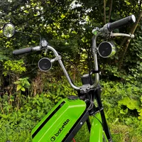 Zvukový systém na motocykel, skúter, ATV s USB, BT, 2 x diaľkové ovládanie, farba chróm (6)