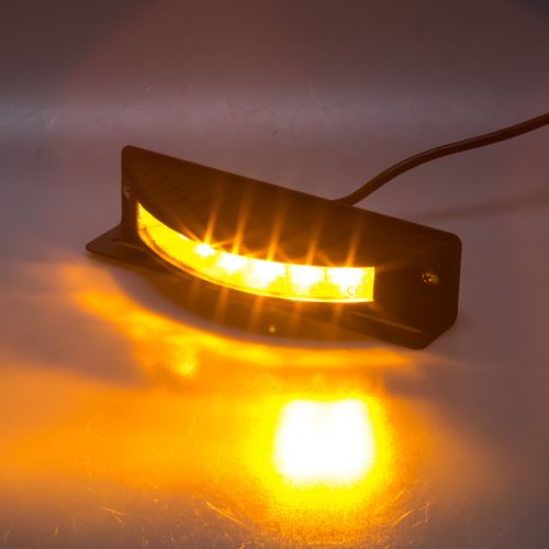 Výstražné LED svetlo vonkajšie, 12-24V, 6x3W, oranžové, ECE R65
