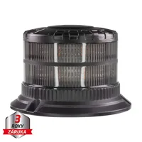 LED maják, 12-24V, 16xLED oranžový, pevná montáž, smoke, ECE R65