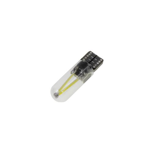 COB LED T10 biela, 12-24V, sklo