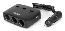 Roztrojka zapaľovača s vypínačmi 12/24V, 2x USB, 100W Roztrojka zapaľovača s vypínačmi 12/24V, 2x USB, 100W