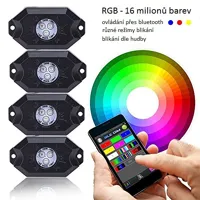 LED podsvetlenie podvozku RGB 12-24V, Bluetooth, 12x3W (3)