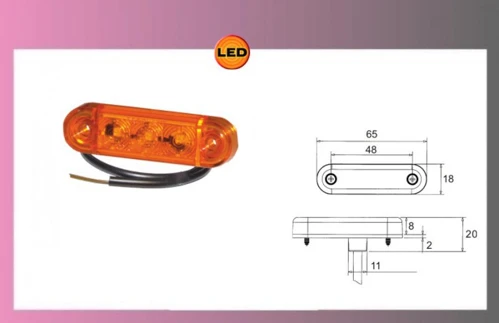 LED-PRO-SLIM-oranž.24V/0,8W +0,5m kábel
