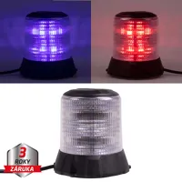 Robustný modro-červený LED maják, čierny hliník, 96W, ECE R10