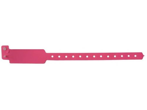 ID náramok PLAST - neón pink BVW 013 - neón ružová