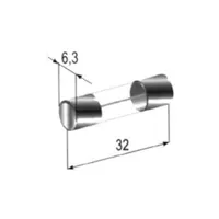 Poistka sklenená 6,3x32 2A, 10 ks (1)