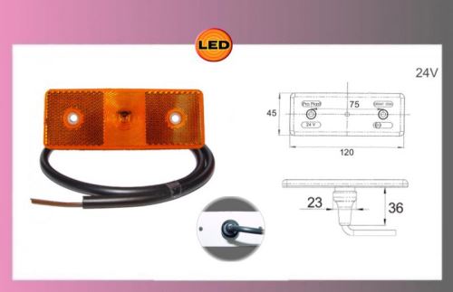 svetlo LED-oranž.MB ACTROS-24V+kábel