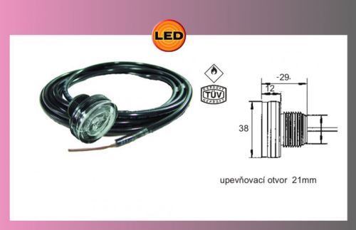 LED-MONOPOINT II,biely 12/24V+kábel 3.5m