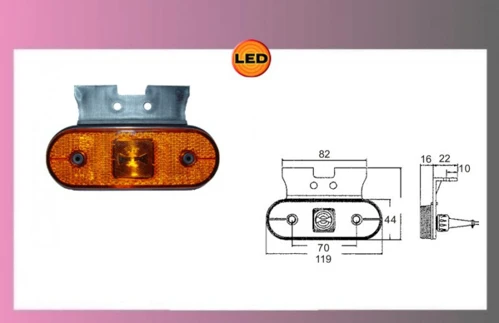 LED UNIPOINT oranž.24V/1,3W-+držiak