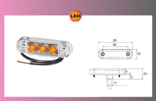 LED-PRO-SLIM-oranž.12V/0,8W-+kábel
