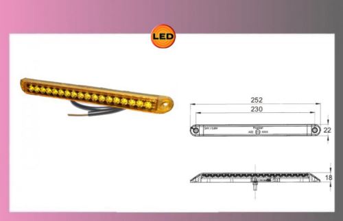 LED-PRO-CAN-XL svetlo-oranž.24V +kábel