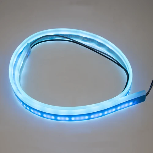 nE LED silikónový extra plochý opasok ľadovo modrý 12 V, 60 cm