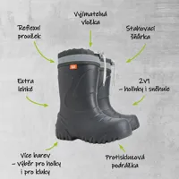 Demar detské zateplené čižmy MAMMUT S 0300 I šedé (1)