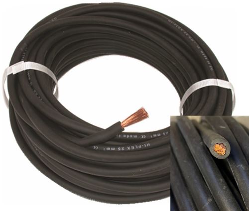 Akumulátorový kábel - čierny 1m
