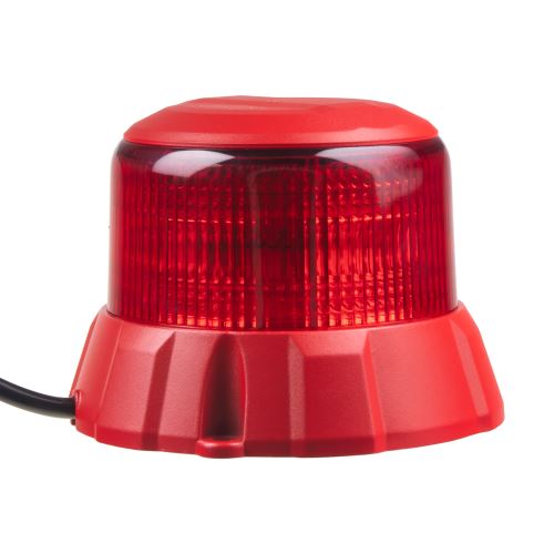 Robustný červený LED maják, červ.hliník, 48W, ECE R65