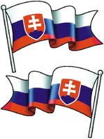 Samolepka Slovenská vlajka rozviata so stožiarom - 12 x 7 cm, 12 x 7 cm