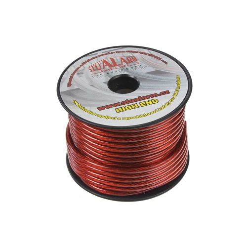 Kábel 6 mm, červeno transparentný, 25 m bal