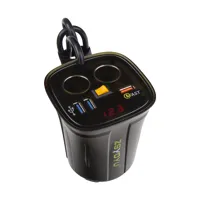 Dvojitá CL zásuvka s 3x USB+voltmetrom do držiaka nápojov Dvojitá CL zásuvka s 3x USB+voltmetrom do držiaka nápojov