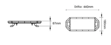 LED rampa 440mm, oranžovo biela, magnet 10-30V, ECE R65 (4)