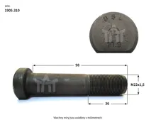 skrutka kolesa MAN/MB M22×1,5×98x36mm PN