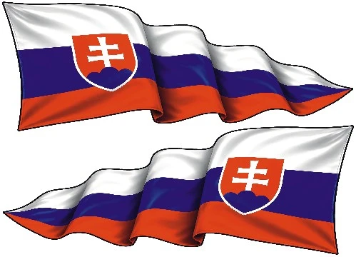 Samolepka Slovenská vlajka rozviaty trojuholník - 12 x 4 cm, 12 x 4 cm