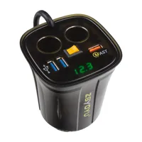 Dvojitá CL zásuvka s 3x USB+voltmetrom do držiaka nápojov Dvojitá CL zásuvka s 3x USB+voltmetrom do držiaka nápojov
