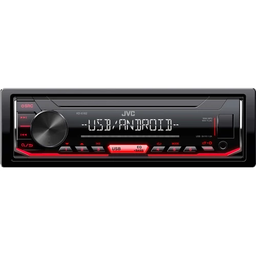JVC autorádio bez mechaniky/USB/AUX/červené podsvietenie/odnímateľný panel
