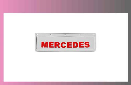 zástera kolesa MERCEDES 600x180-pár-predné-biela-červené písmo