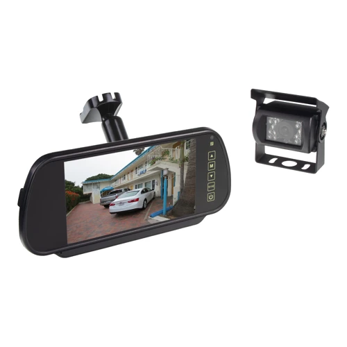 AHD kamerový set monitora 7" na držiak zrkadla s 2 x 4PIN + kamera + 15m kábel