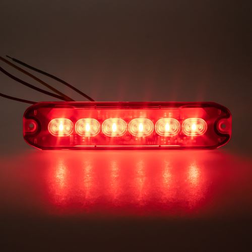 PROFI SLIM výstražné LED svetlo vonkajšie, červené, 12-24V, ECE R10