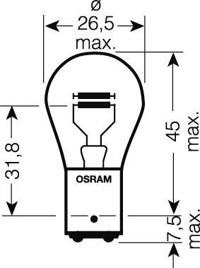 OSRAM 24V P21/5W (BAY15d) 21/5W štandard (1ks)