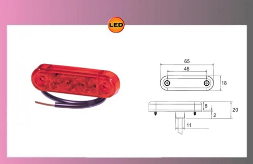 LED-PRO-SLIM-červené 24V +0,5m kábel