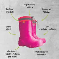Demar detské zateplené čižmy MAMMUT S 0300 F ružové (1)