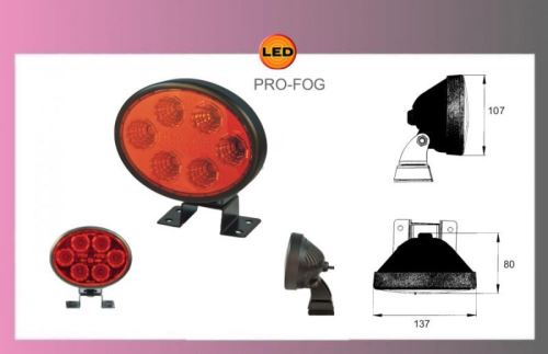 svetlo hmlové-LED PRO-FOG-12/24v-červené