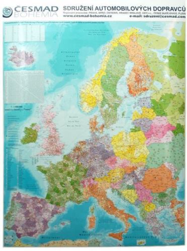 Nástenná mapa - Európa s PSČ