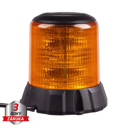 Robustný oranžový LED maják, čierny hliník, 96W, ECE R65