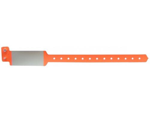 ID náramok PLAST - neon orange BVW 112 - neon oranžová, biele pole