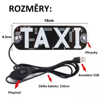 LED banner s nápisom TAXI, zelený/červený (4)