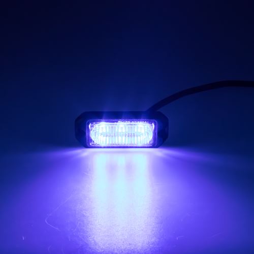 SLIM výstražné LED svetlo vonkajšie, modré, 12-24V, ECE R65