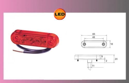 LED-PRO-SLIM-červené 12V +kábel