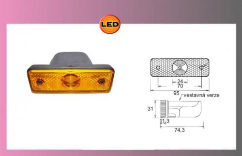 LED-FLATPOINT oranž.24V/1,3W+púzdro