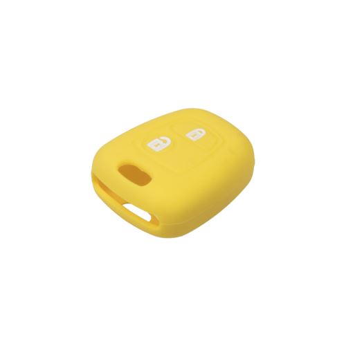 Silikónový obal pre kľúč Peugeot, Citroën, 2-tlačítkový, žltý