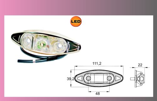 LED-PRO-CAN-svetlo biele, 12V + 0,5 m kábel