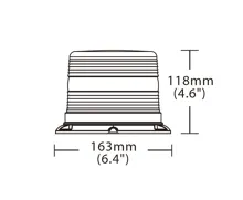 LED maják, 12-48V, 48xLED oranžový, pevná montáž, ECE R65 (3)