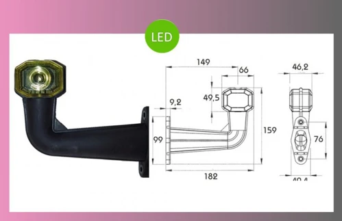 SUPERPOINT LED červ./biele-zahnuté rameno