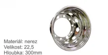 kryt matíc 22,5" -NEREZ -zadný-pár-hĺbka 300mm- kryt matíc 22,5" -NEREZ -zadný-pár-hĺbka 300mm-